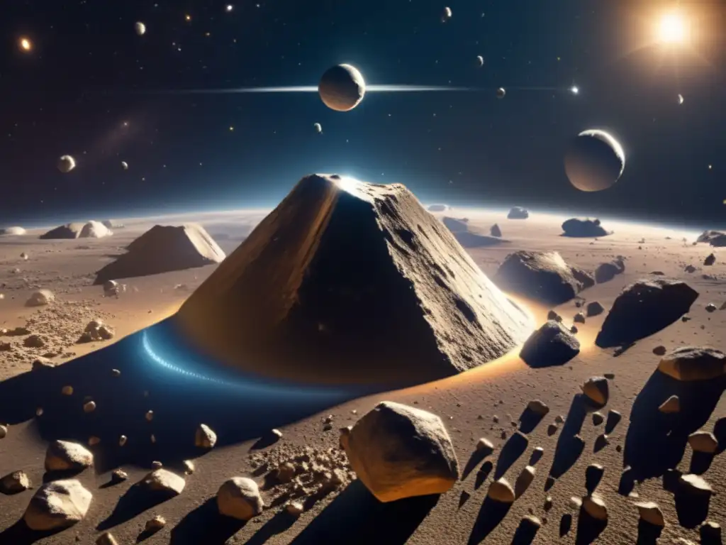 A photo showing Astraea, the asteroid belt's central asteroid, in sharp detail, with irregular surface and rocky formations clearly visible