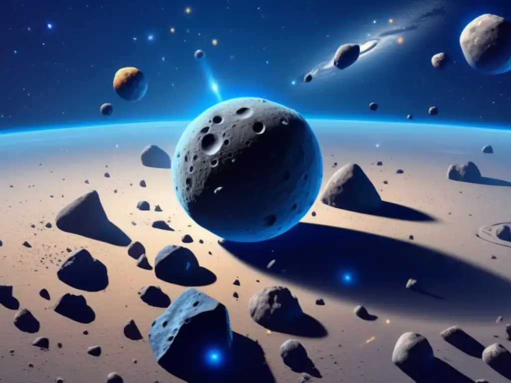 The asteroid belt shines brightly, a thundering belt of rock and ice in space