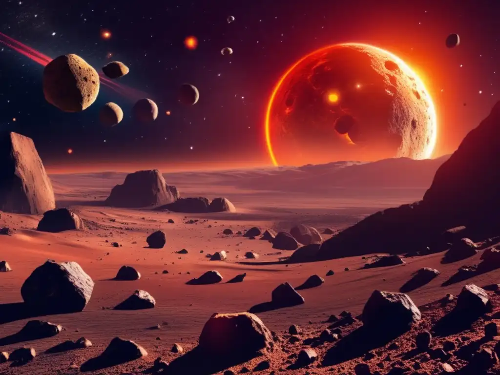 Dash: - Explore the untamed beauty of the asteroid belt with this highly detailed, photorealistic image
