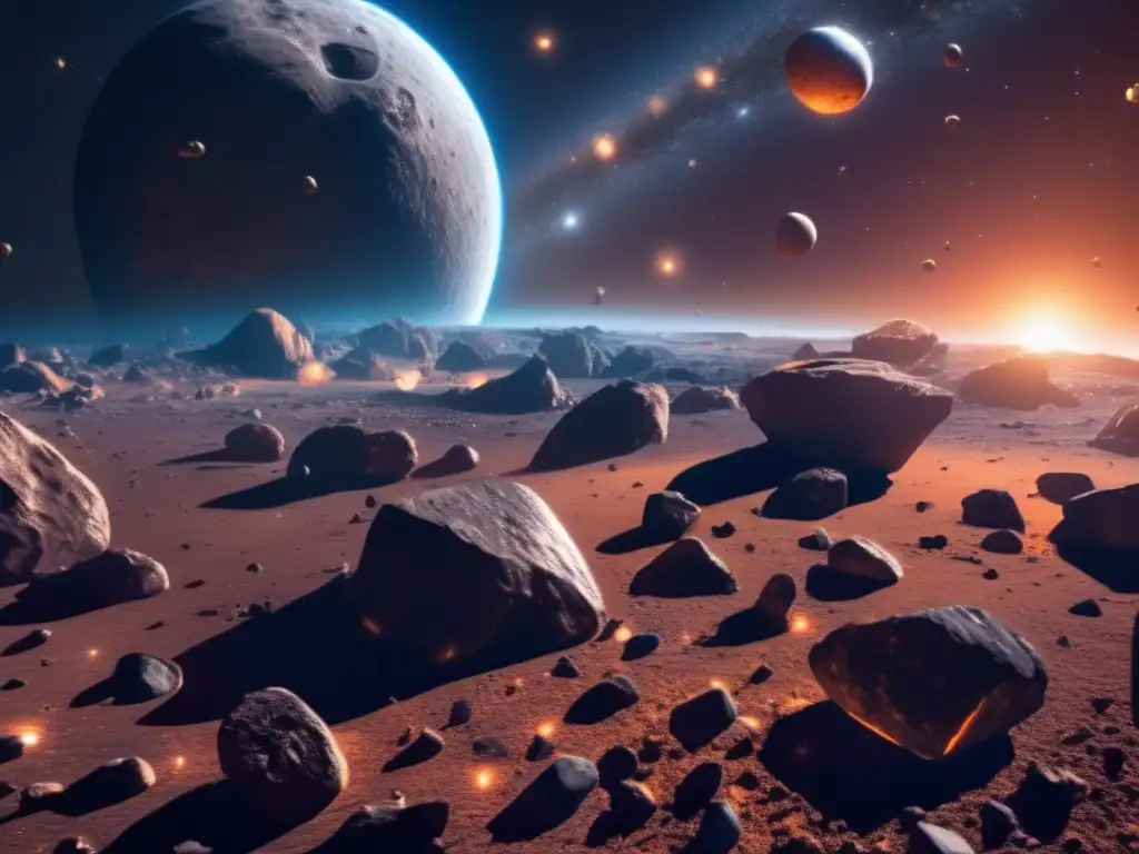 A stunning view of the asteroid belt in space