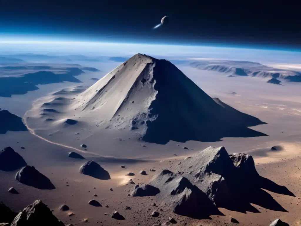 A breathtaking high-altitude photograph of Asteroid Capys reveals its rocky terrain, jagged peaks, and dark craters