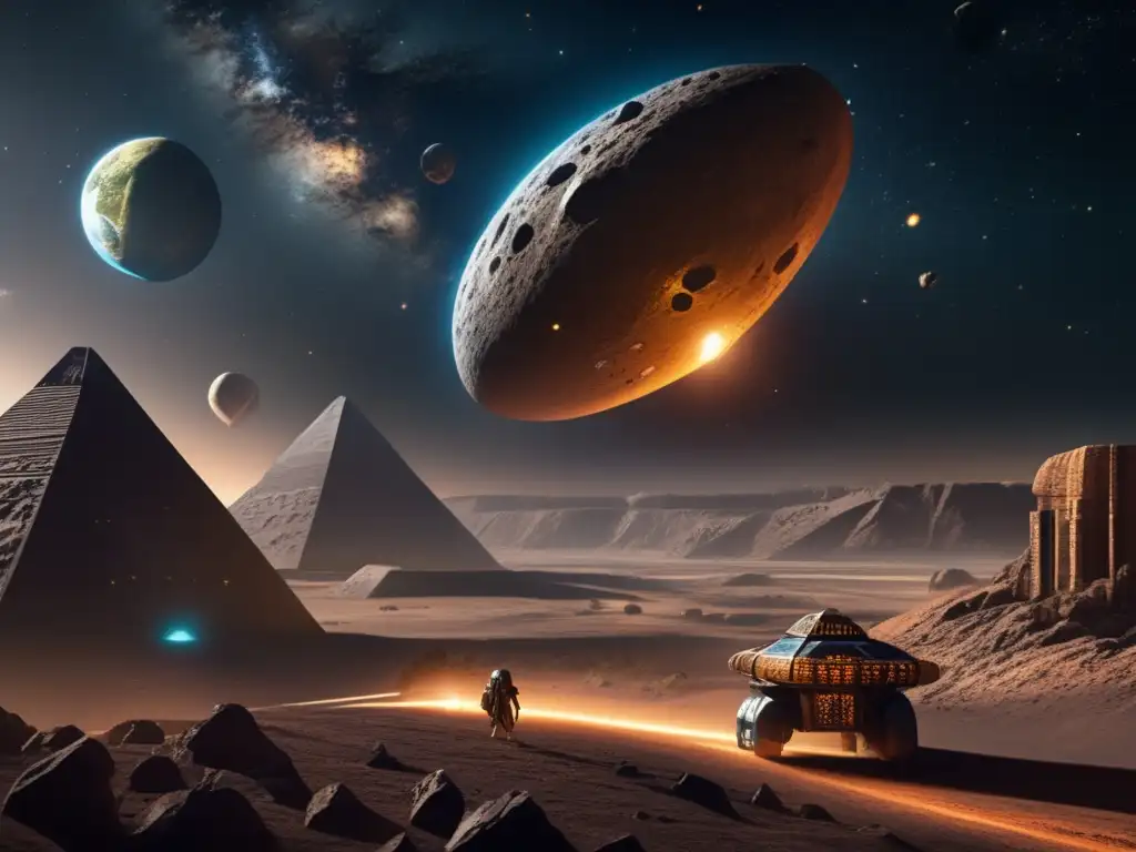 A thriving preColumbian civilization thrives on an asteroid, showcasing their unique transportation system, technology, and immersive environment