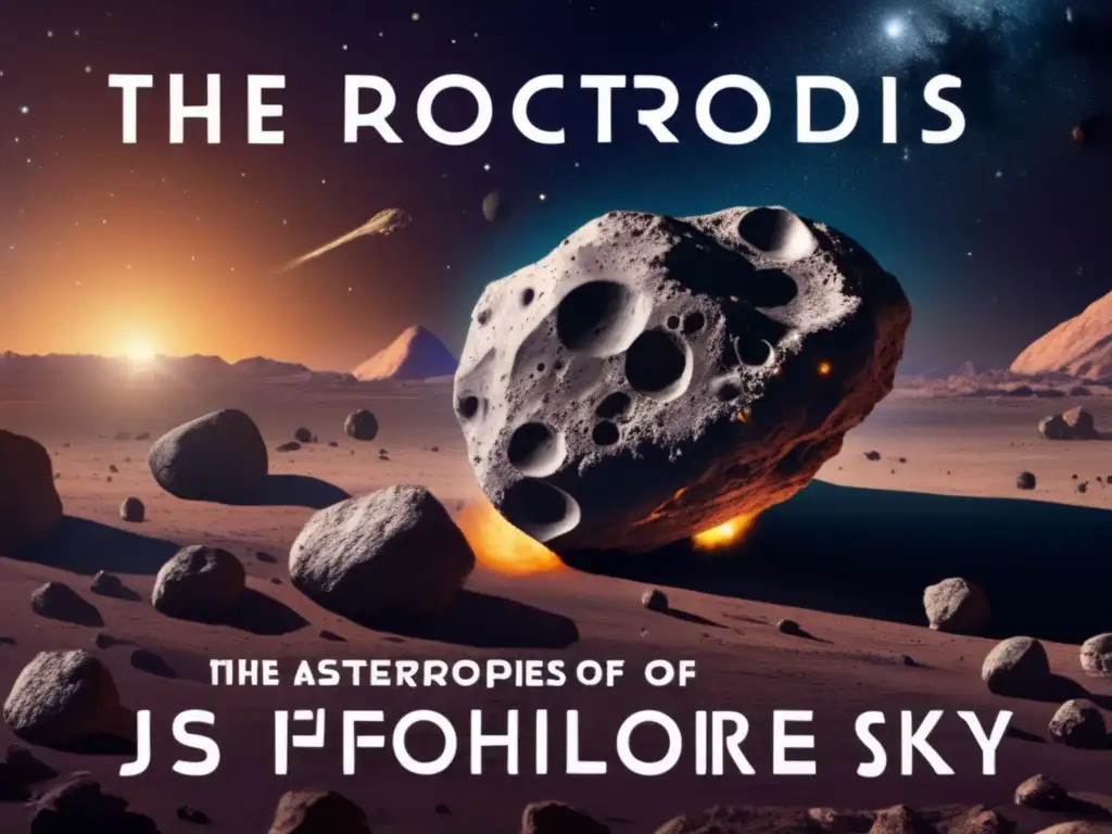 A stunning celestial background of stars and galaxies, while an asteroid with intricate details of its surface is displayed in closeup view