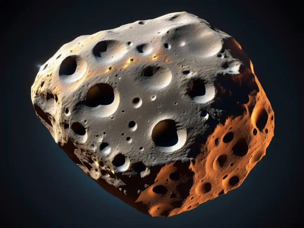 Dash: An image of a large, intricate asteroid against a black backdrop