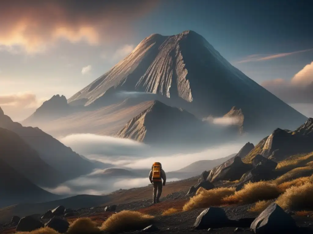 Asteroid Aloft: In this image, a massive asteroid floats above the rugged peaks of Alaska's misty landscape