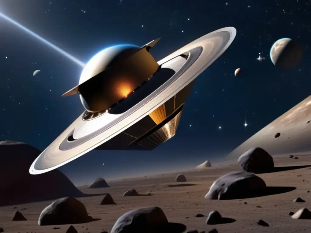 Dash: A stunning moment captures NASA's Near Shoemaker Mission spacecraft zooming towards asteroid Eros, with intricate detail and lifelike accuracy