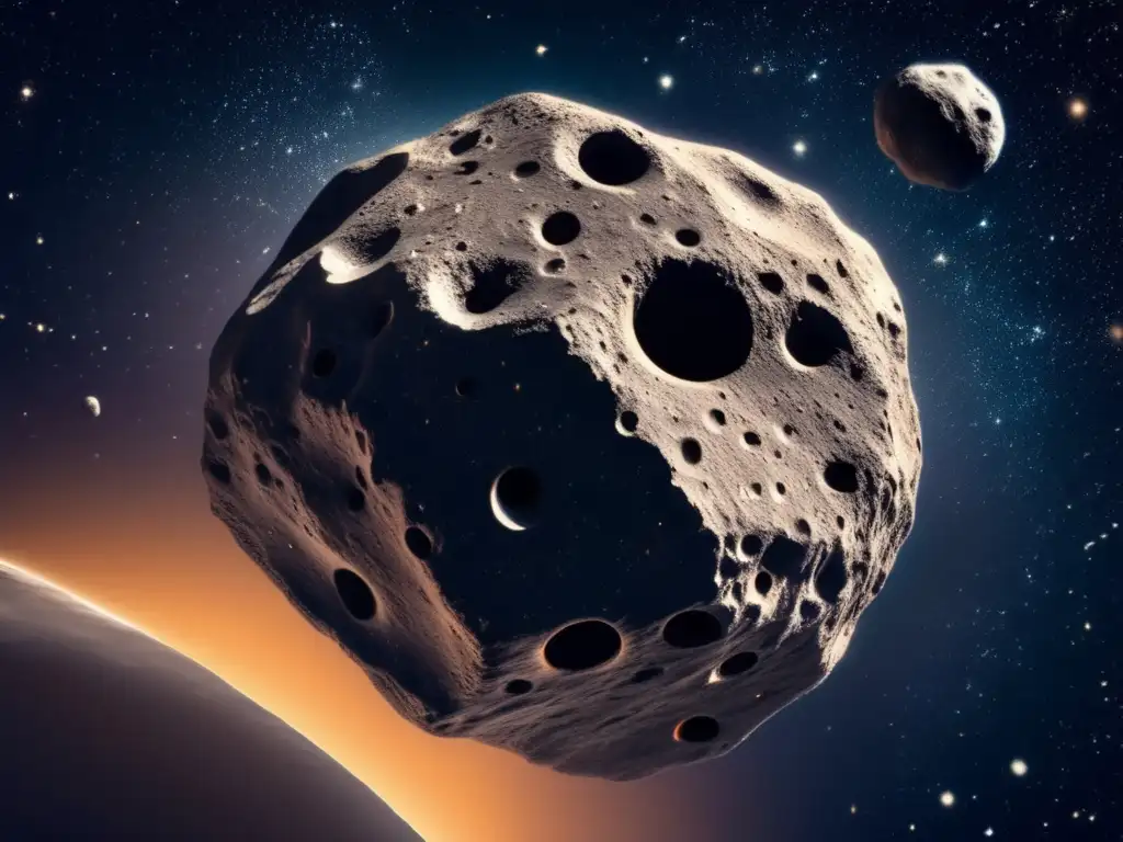 Dashing through the cosmos, a colossal asteroid spins with menacing intent