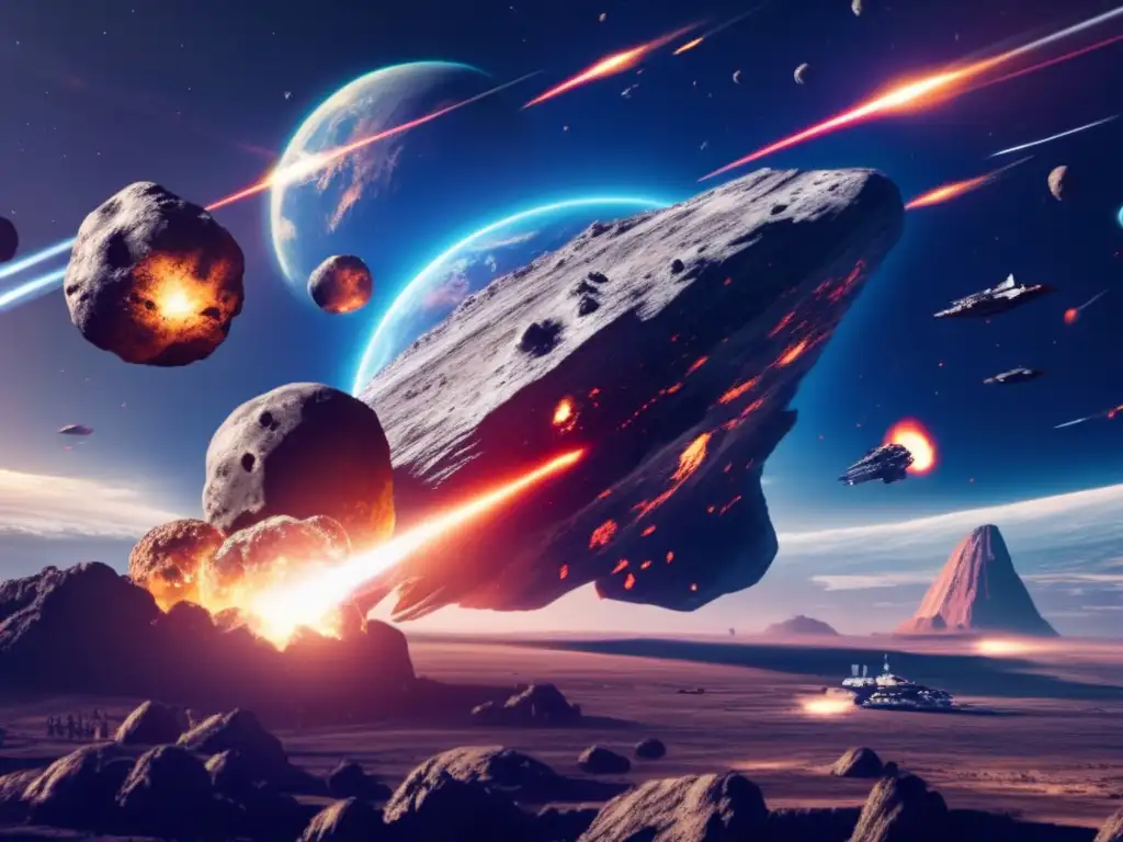 Dash: A photorealistic image of a massive asteroid threatening Earth