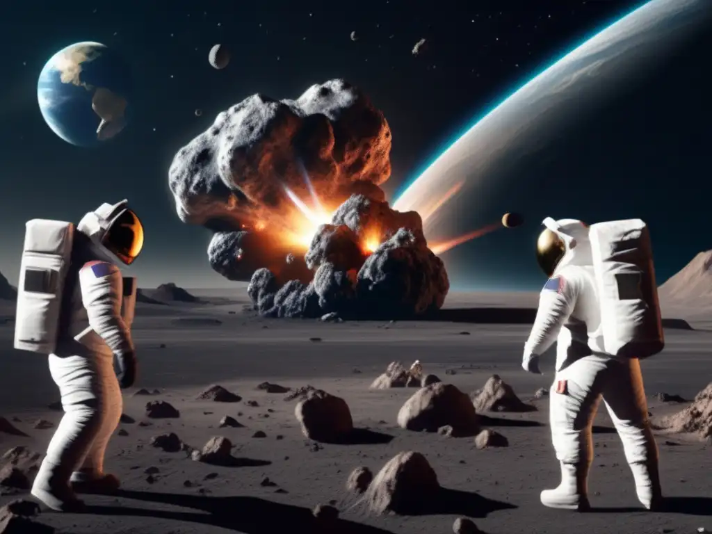 Dash: - A gripping photorealistic image of an asteroid on a collision course with Earth