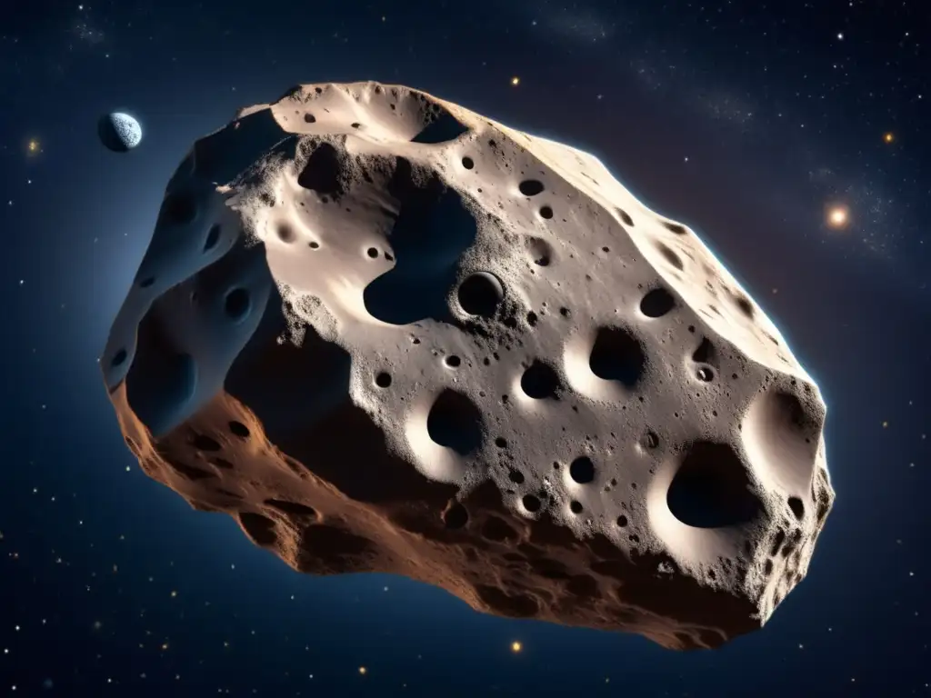 Asteroid with intricate details conceals its secrets, surrounded by the vastness of space, inviting exploration
