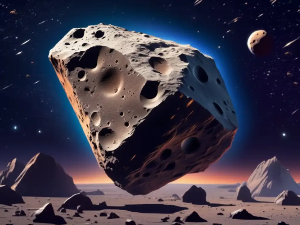 Dash - 'An awe-inspiring image of a giant asteroid zooming through space, its jagged surface and ejected debris illuminated to perfection