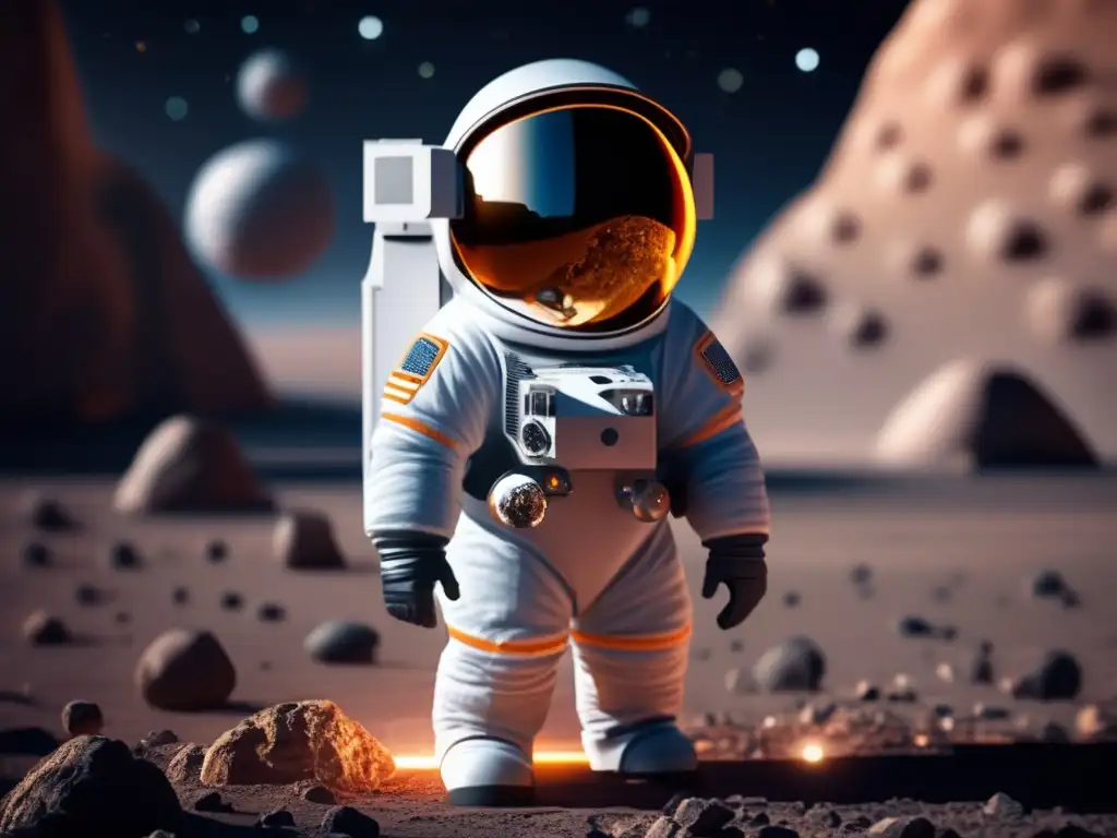 A photorealistic depiction of a state-of-the-art asteroid detection system, showcasing its cutting-edge technology and unwavering precision