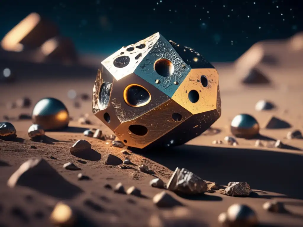 Epeigeus: a metallic asteroid explored with cutting-edge instruments, showcasing its unique features and igniting a sense of discovery and innovation