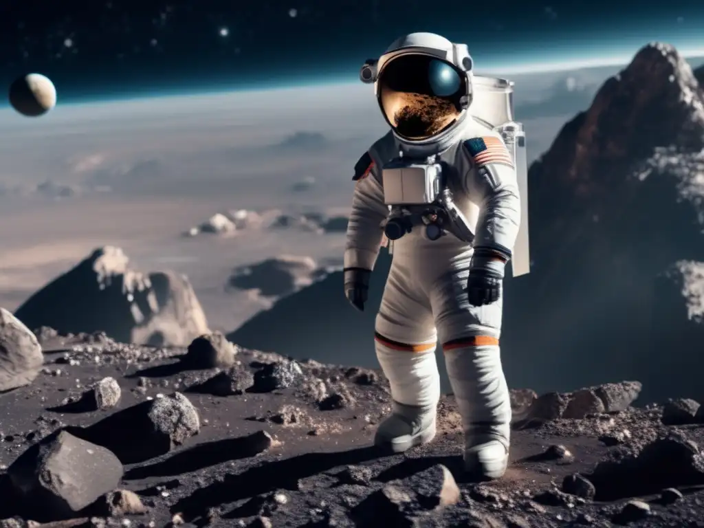 Dash: Asteroid Explorer: Pioneering Discovery in the Cosmic Wilderness An astronaut stands confidently on an asteroid, amidst a breathtaking panorama of the cosmos