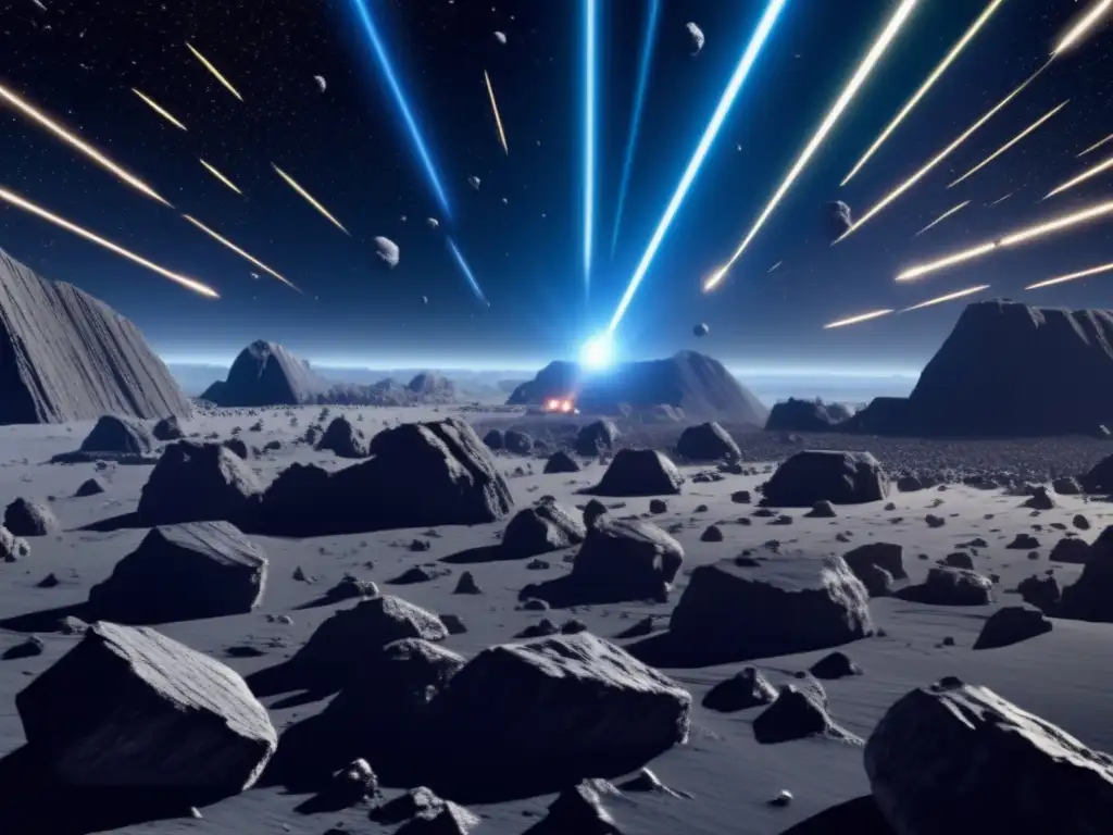 icrocosm of Action: Detailed Asteroid Field in 'The Empire Strikes Back A breathtaking photorealistic rendering of the asteroid field in 'The Empire Strikes Back,' capturing the detail, intensity, and awe of the scene with the Death Star at its center and swirling asteroids filling the frame