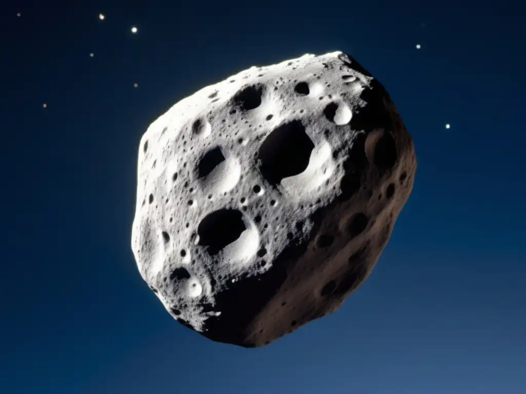 A captivating 8k ultradetailed photo of asteroid Hector, expertly captured by a telescope with advanced imaging technology