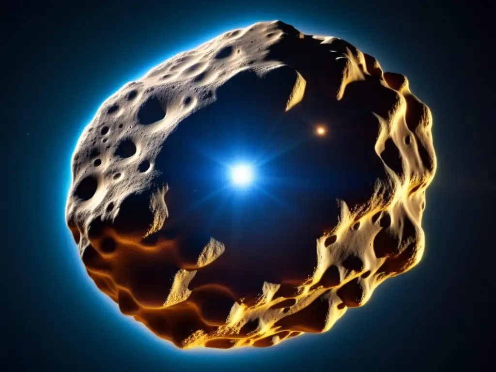 Dash-Asteroid Idomeneus glows brilliantly in space, its texture and intricate details captivating our gaze