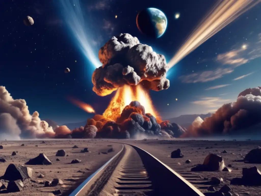Asteroid impact looms over Earth, tearing through our atmosphere and leaving a trail of devastation in its wake