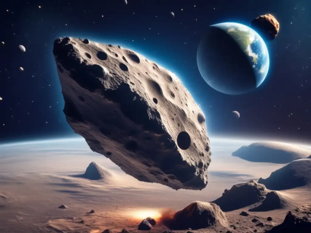 Asteroid Impact: An intense, inky black background teems with stars