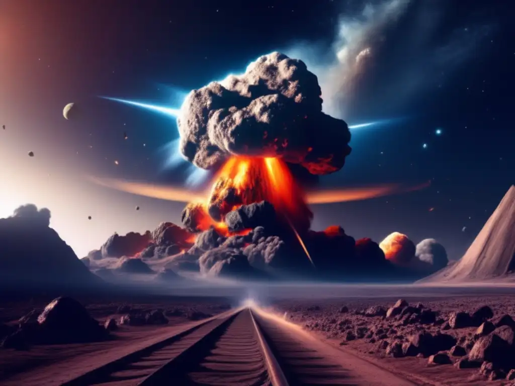 A colossal asteroid, approximately 500 meters in diameter, plummets towards Earth with an unrelenting force