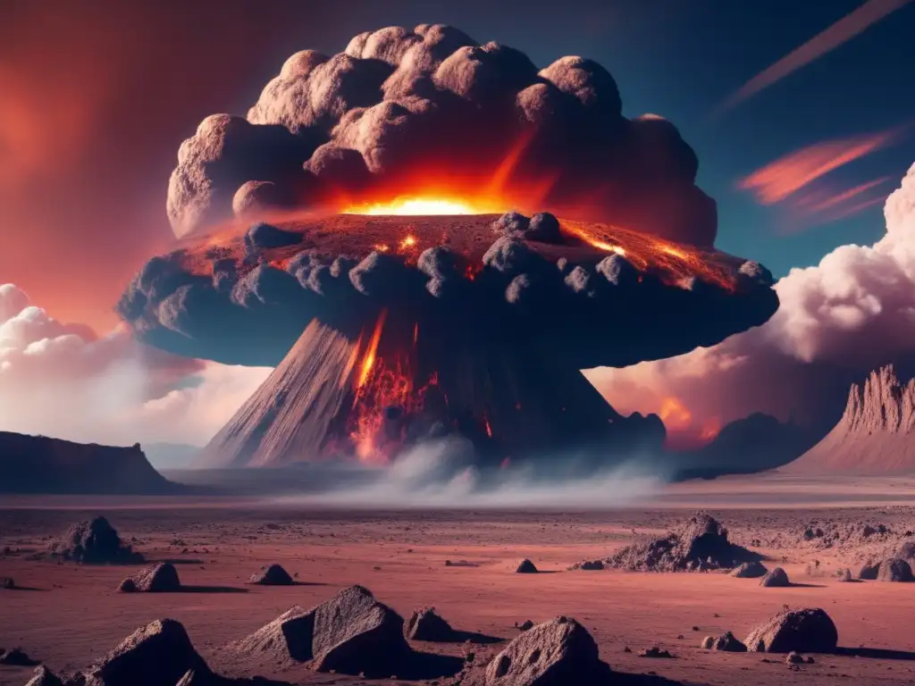 Dash: A closeup of a massive asteroid impact site in a barren, desolate landscape