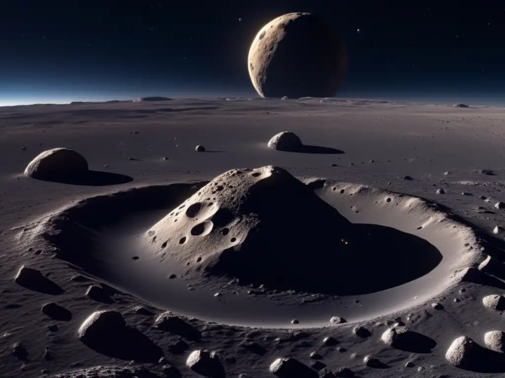 Iso's Face Reveals - A panoramic view of a rugged surface, lit by sunlight on asteroid Isola