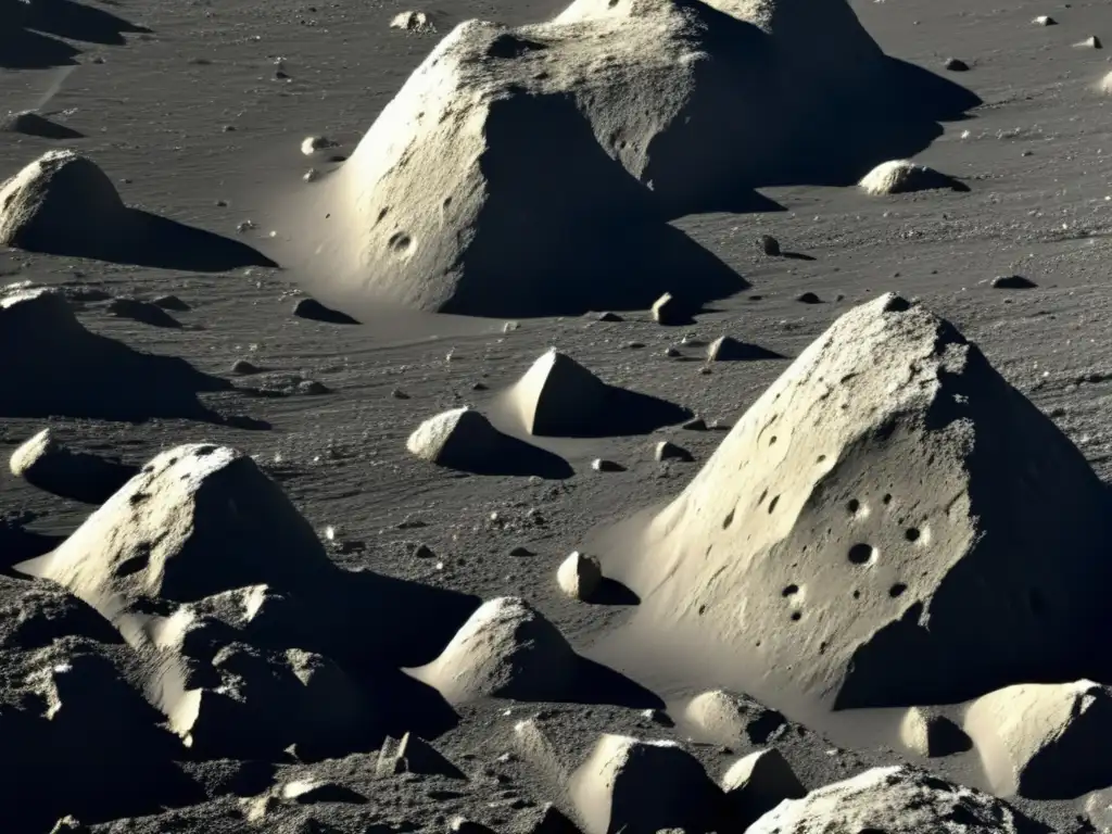 A striking image of Machaon's asteroid surface, captured in stunning detail by an 8k ultradetailed ultramicroscopic telescope