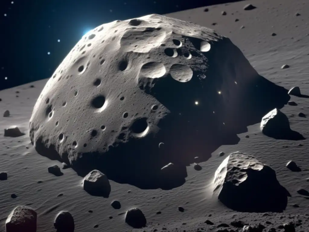 ️  Unravel the mysteries of asteroid Mathilde - this stunning image, captured by NEAR Shoemaker, reveals intricate surfaces, craters, and textures