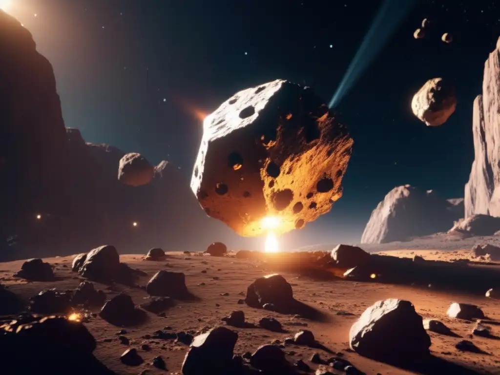 An expert asteroid miner descends into the depths of a vast crater, risking everything for valuable resources