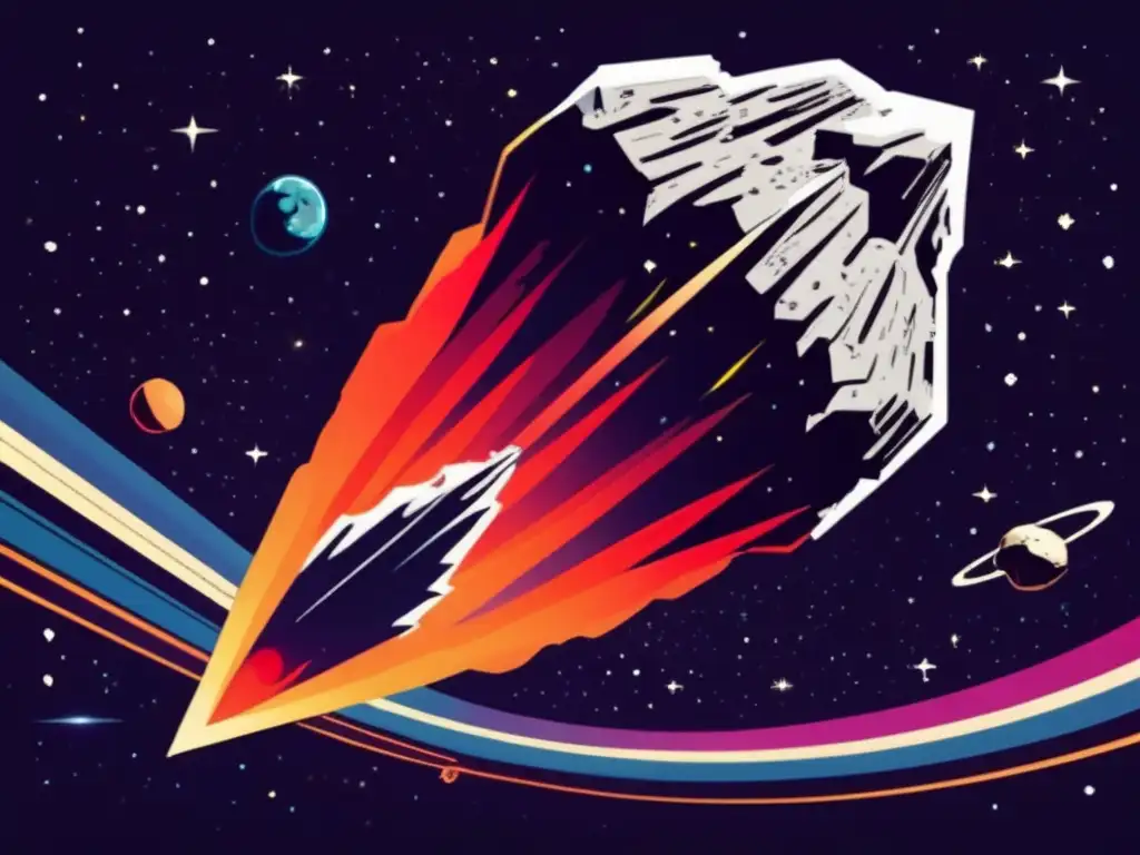 A moody asteroid in a black expanse, radiating with a shimmering glow