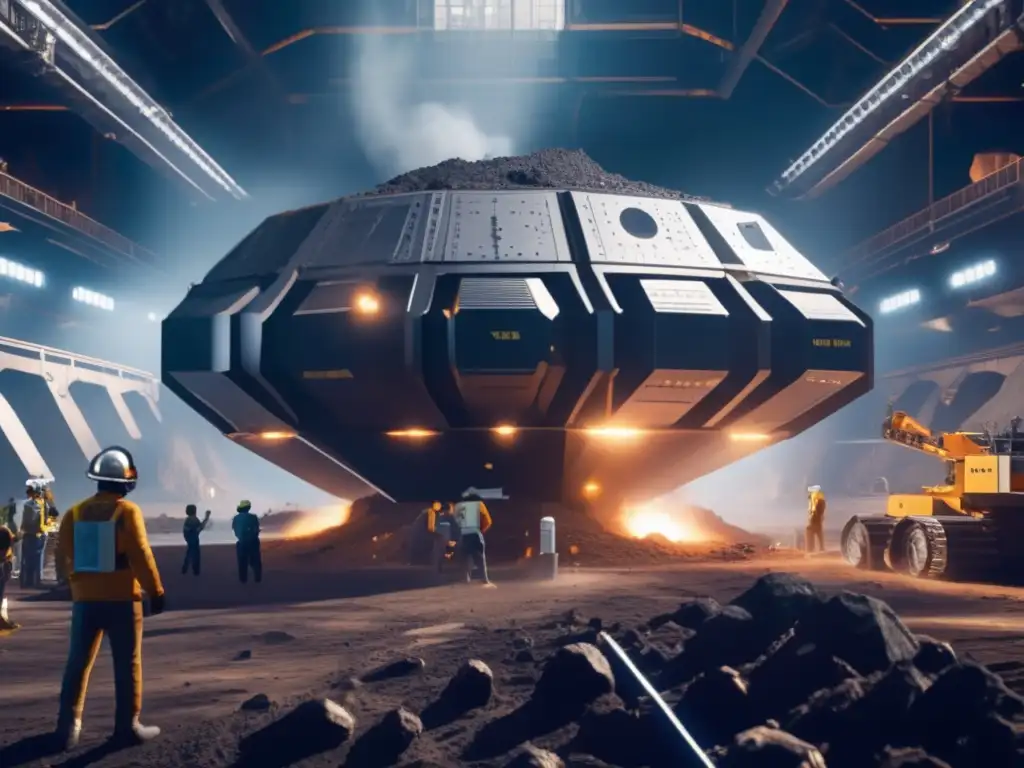 A bustling asteroid mining facility captures our attention in this image