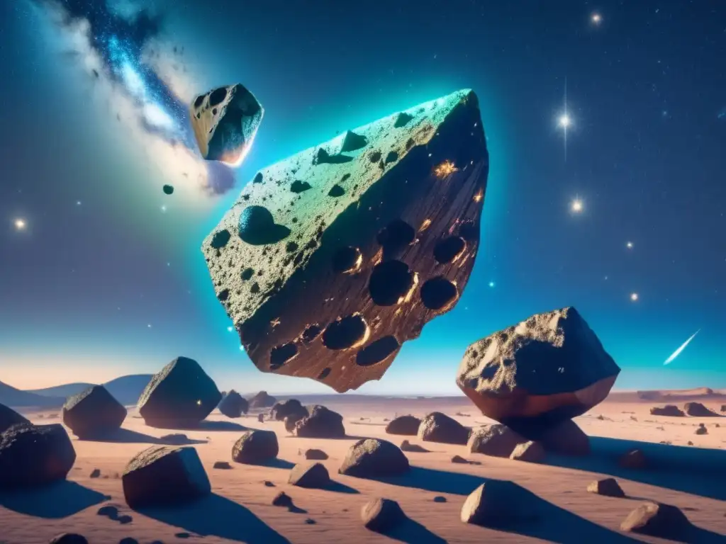 DashALT:--A mesmerizing photo of a star-studded sky, with glowing asteroids illuminating the darkness