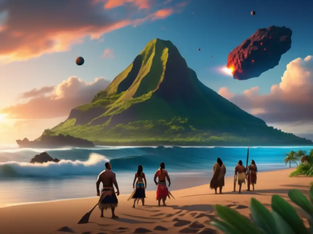 A stunning 8k photorealistic image of a massive asteroid floating above the ocean, dominating the view as it casts a long shadow over the waves