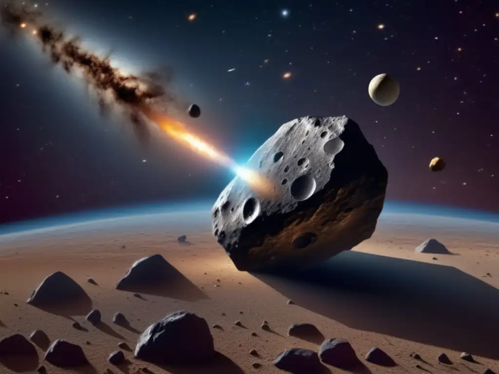 A stunning Photorealistic image of an asteroidoid, floating in space, captured by NASA's Kepler Space Telescope