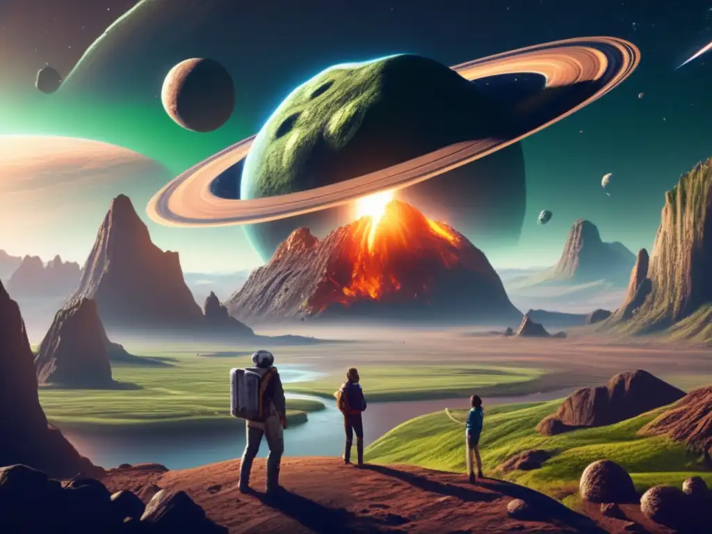 An 8k photorealistic image of an asteroid hovering above an Earth-like planet