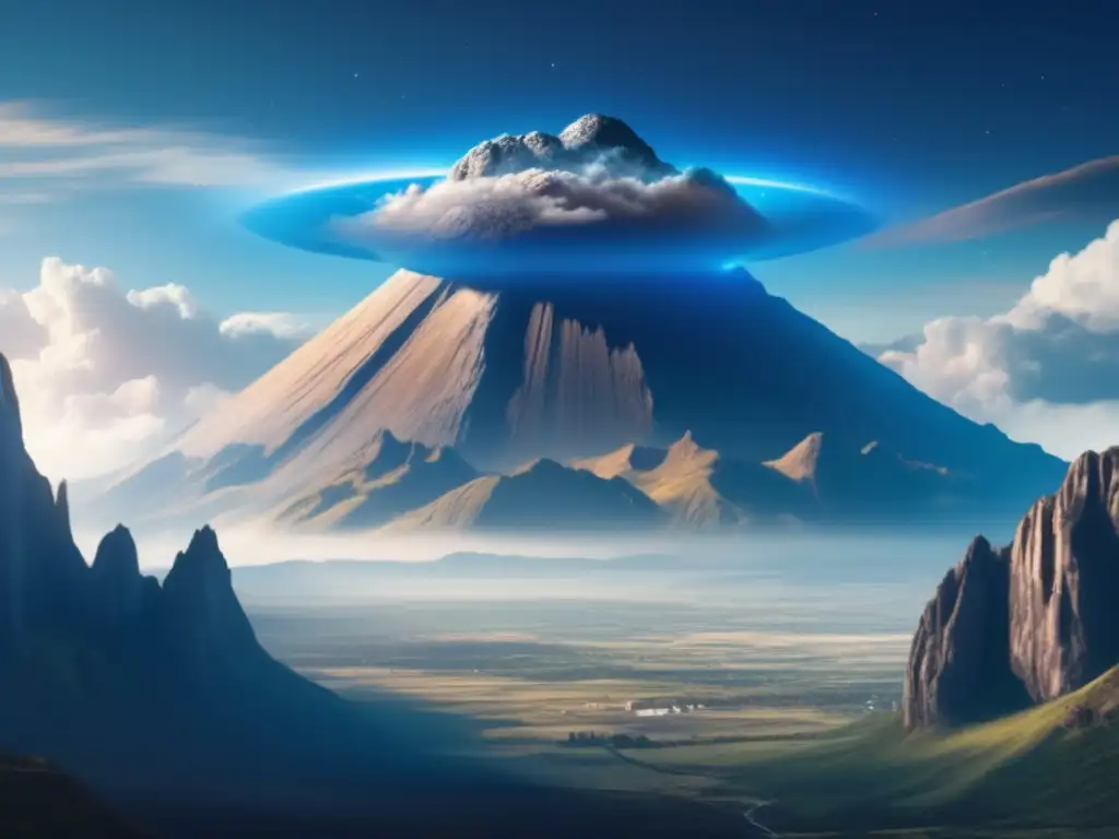 A breathtaking photorealistic depiction of a colossal asteroid hovering above a quaint monastery in the sky