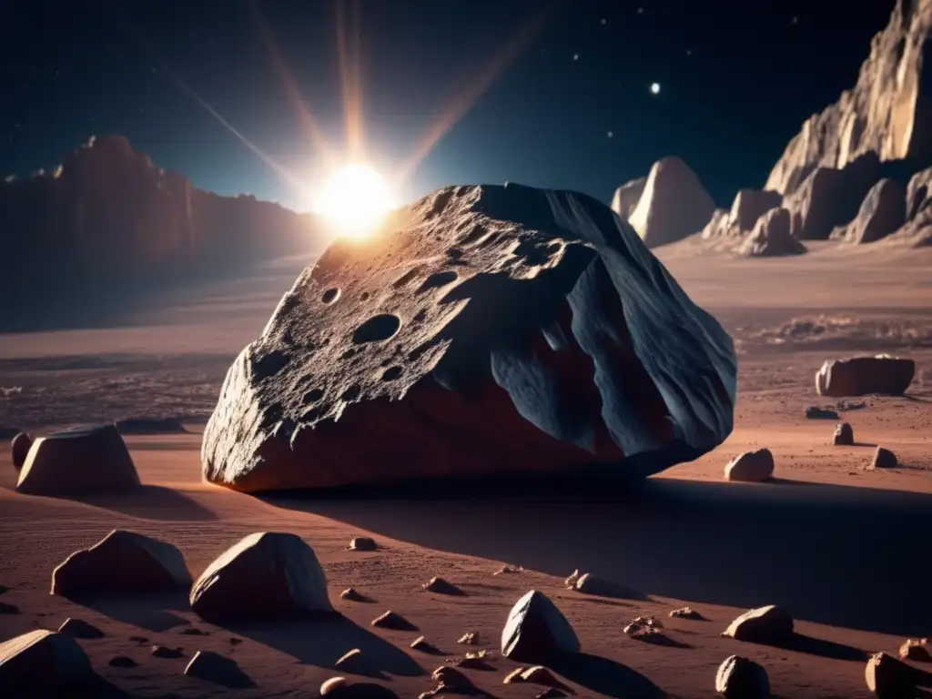 A breathtaking close-up of Asteroid Podalirius, with complex ridges and valleys carved by centuries of space weather and debris