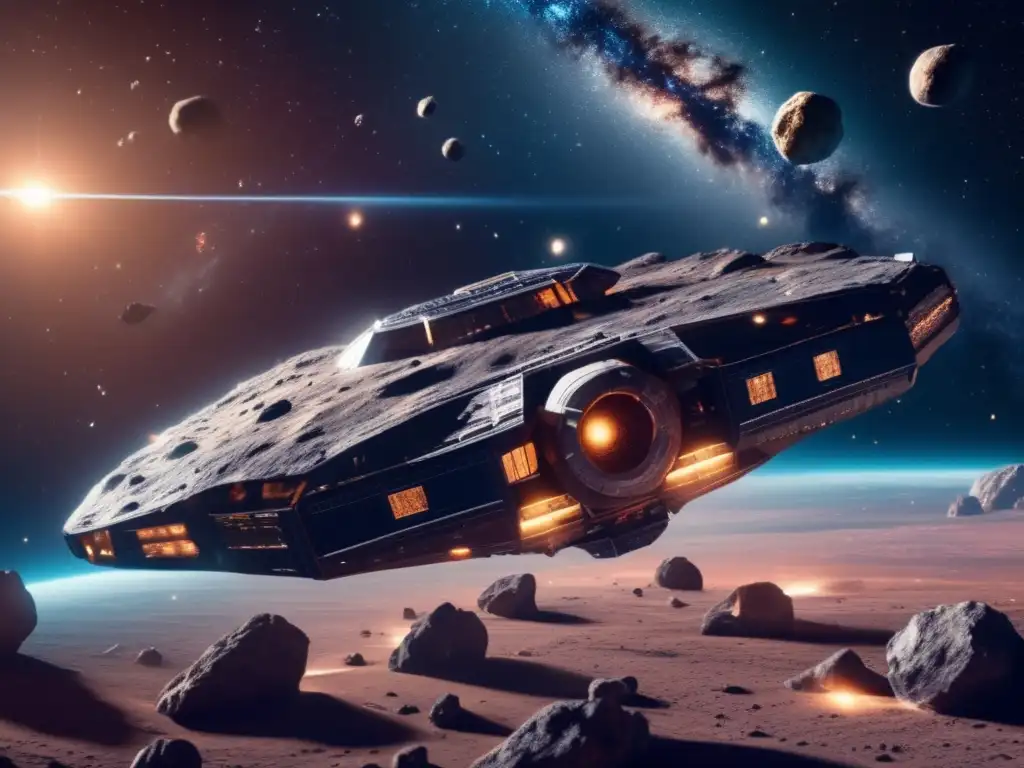 An enthralling space adventure awaits, as a team of crew members embark on a mission to explore a distant asteroid, surrounded by the vast expanse of celestial wonders