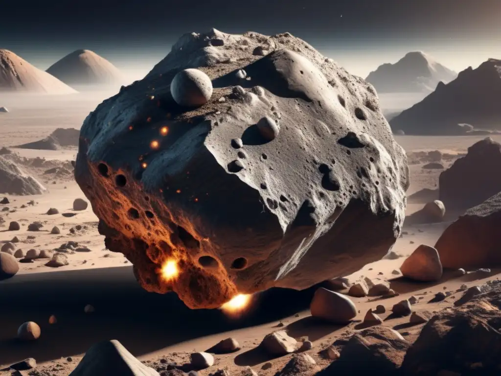 Gigantic asteroid, photorealistic imagery on white background, zoomed in surface details