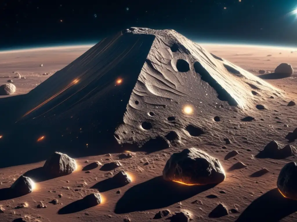   A distinctive asteroid surface with complex textures, radiant highlights, and diffused regions, portraying its ever-changing nature