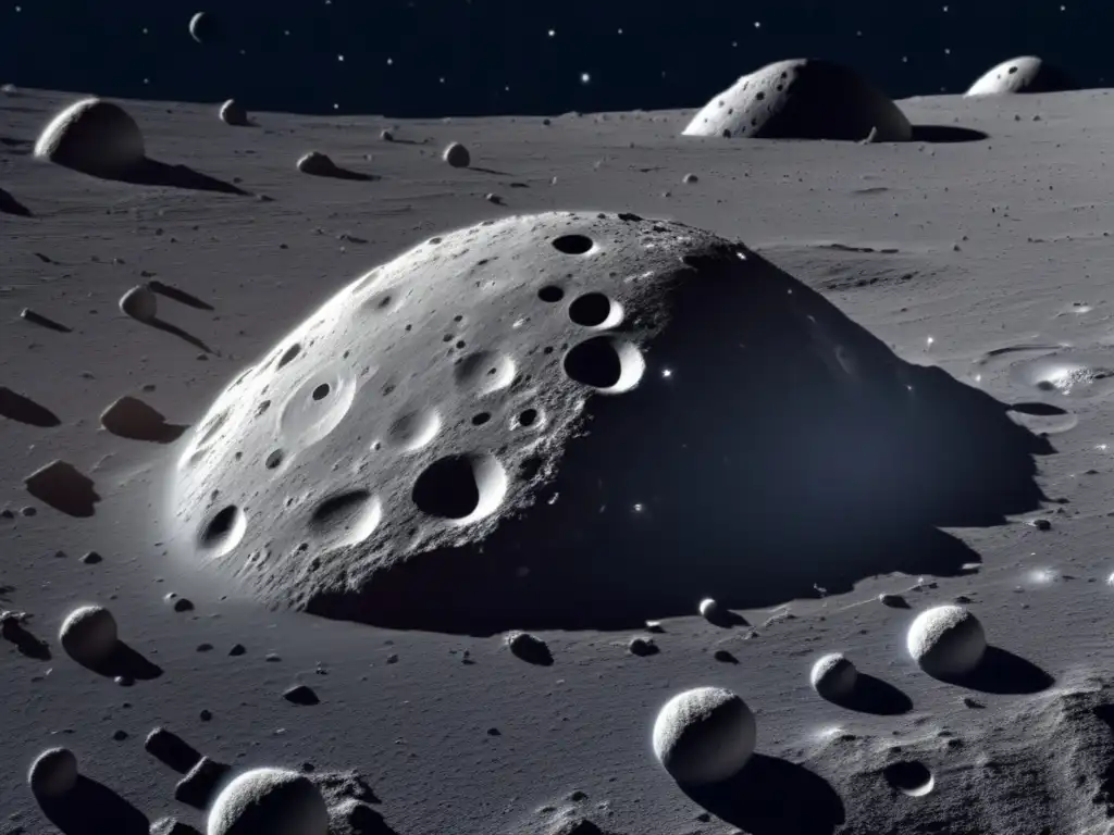A stunning photo of asteroid 2007 VK184 taken with a high-resolution telescope, showcasing its intricate details and textured surface