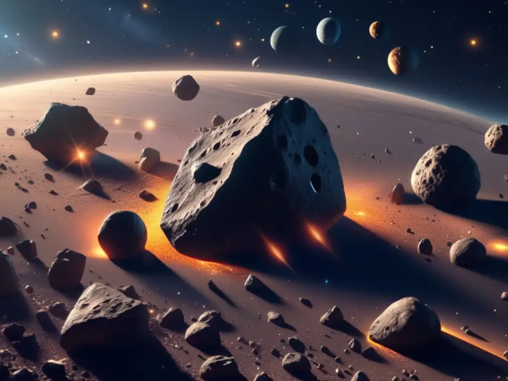 Dash: 'A cosmic masterpiece of an 8k ultradetailed asteroid belt with diverse asteroids, each exuding intricate surface textures and subtle lighting