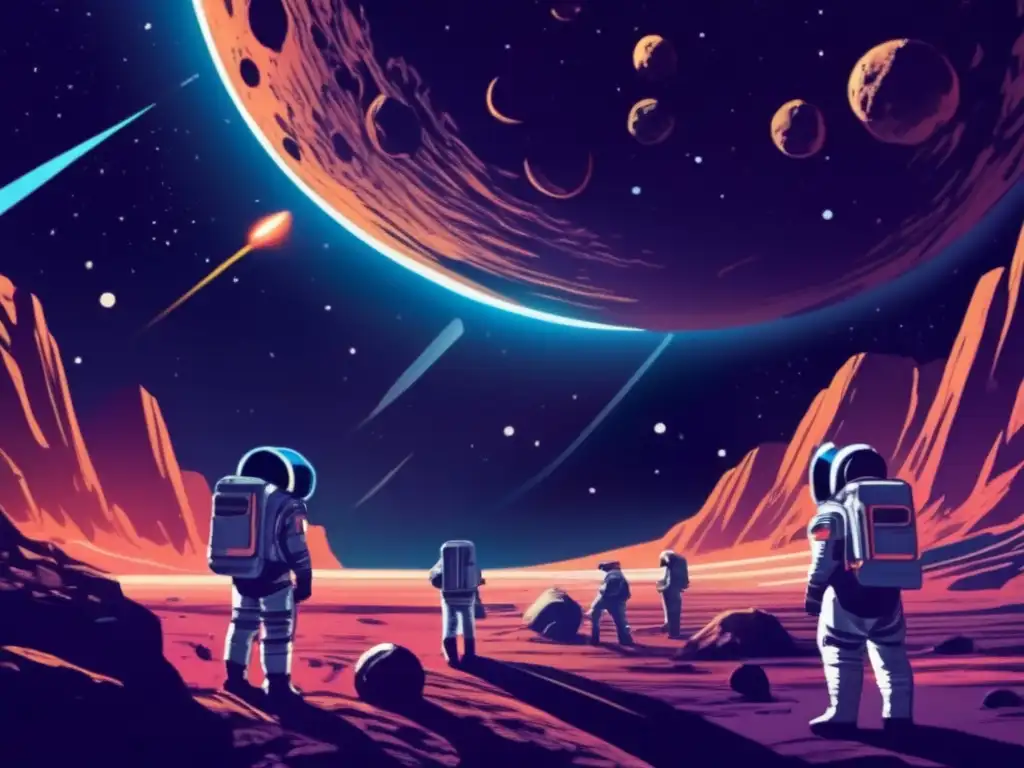 Dash - Asteroid Threat: Astronauts Brace for Impact in Photorealistic Image Gather 'round for a tense moment in space: an ominous asteroid looms over a group of astronauts on a patrol mission