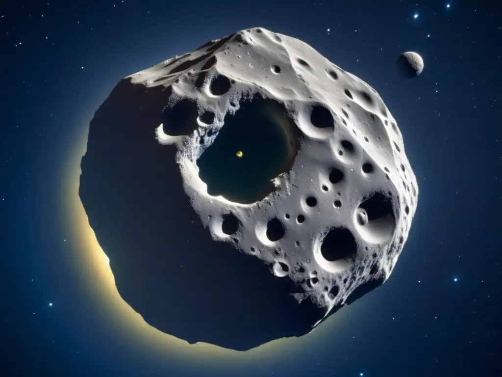 A breathtaking 8K image of the enigmatic asteroid Ausonia, captured at an astonishing resolution