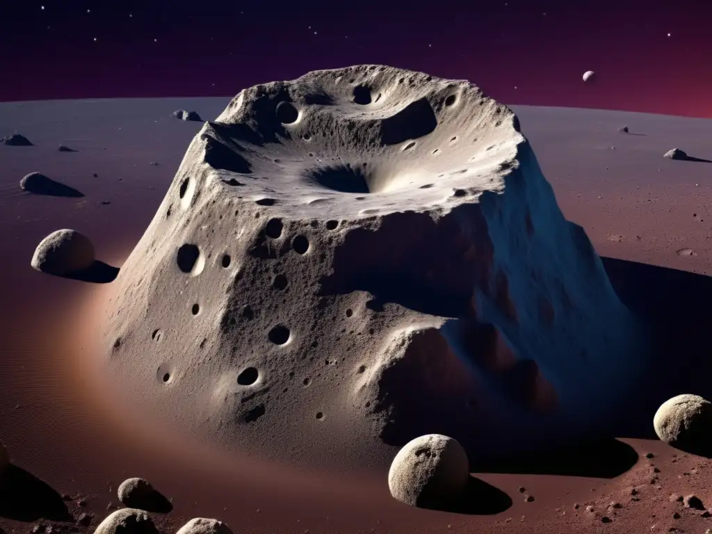 An otherworldly celestial body, the asteroid Agamemnon, orbits captivatingly
