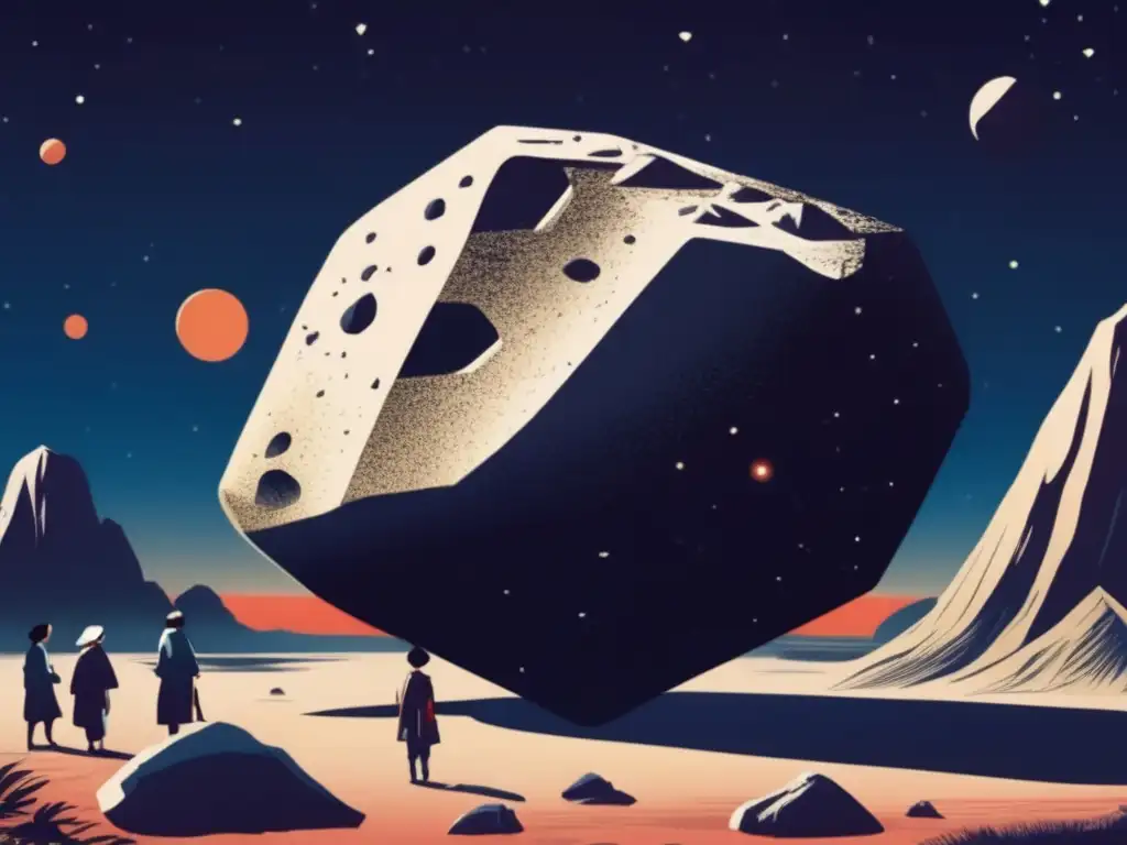 Large celestial boulder in a peaceful landscape: A photorealistic image evoking wonder and deep thought