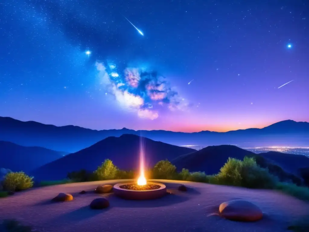 The photograph captures the awe-inspiring meteor shower, highlighting galaxies, nebulae, and stars in the background