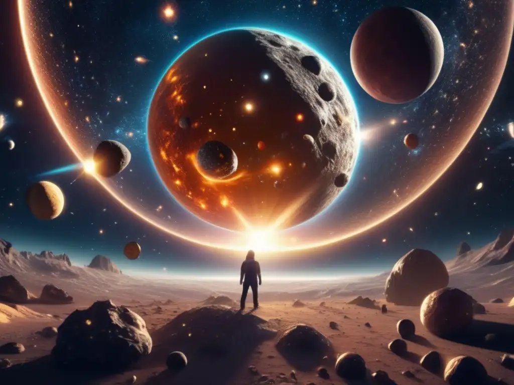 A stunning cosmic image of a celestial body enveloped in a shimmering halos of stardust and cosmic energy