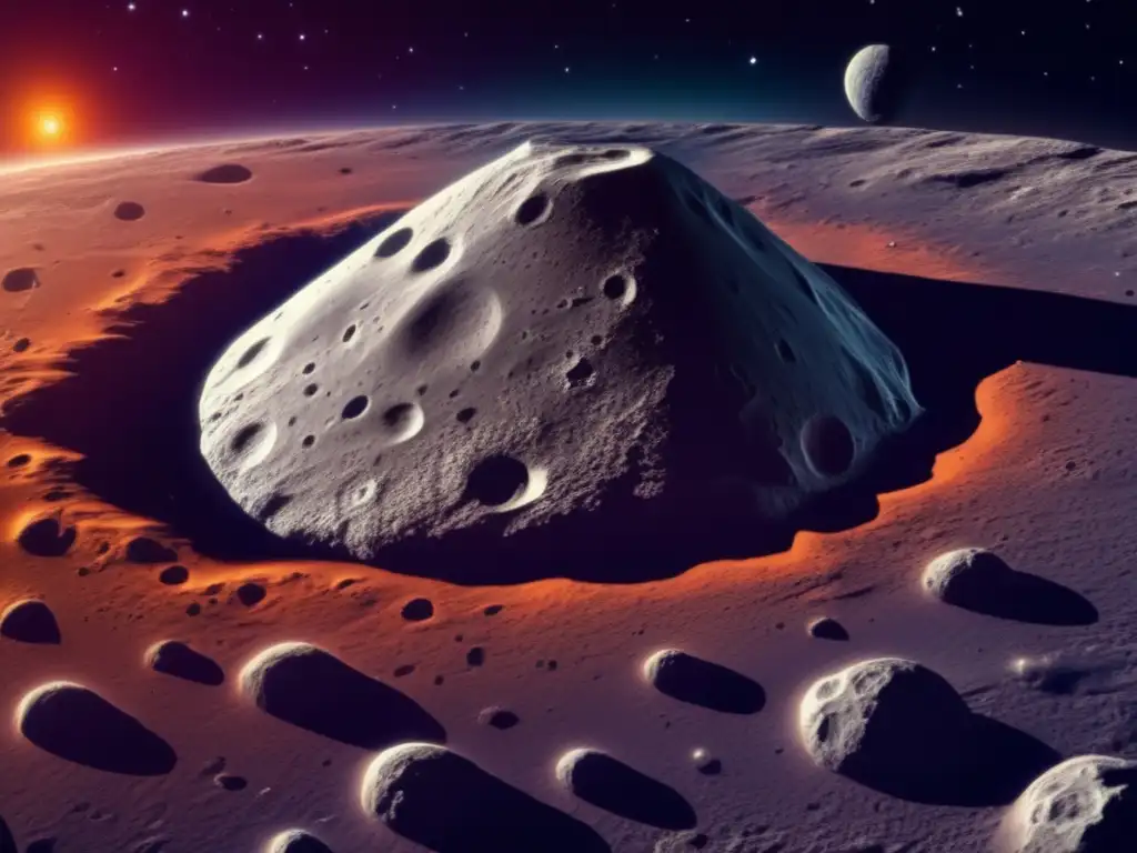 A closeup of a celestial Asteroid Polites captures the intricate patterns and irregularities of its surface