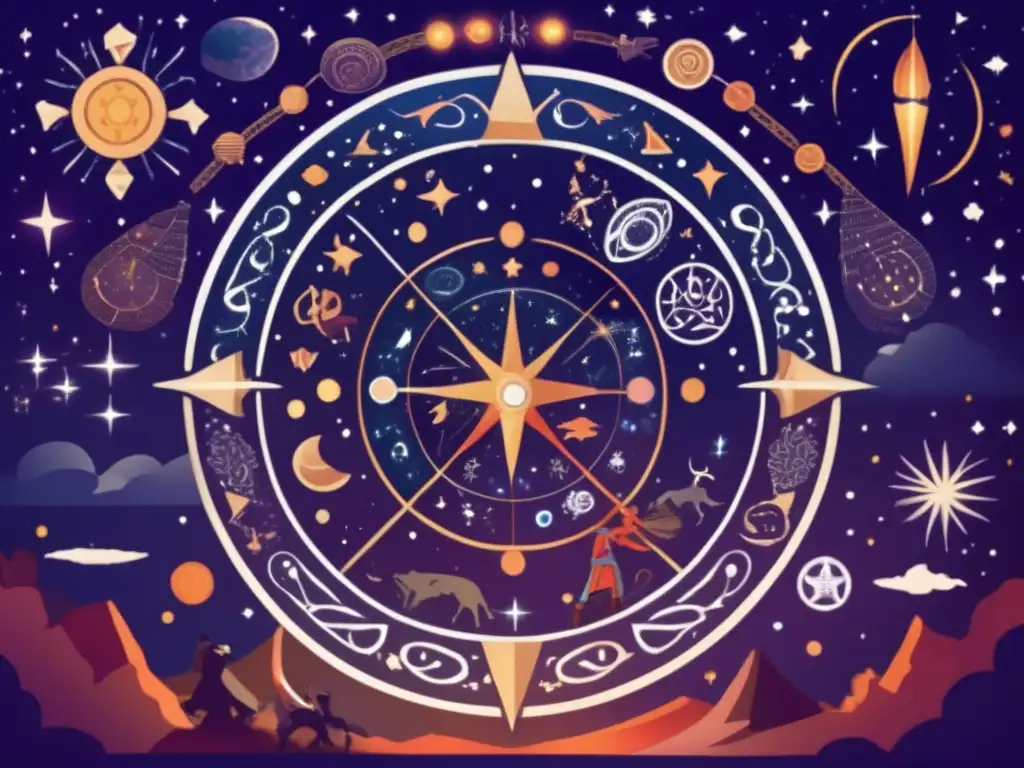 Dash- Celestial map of the night sky with asteroids highlighted in different colors, focusing on the constellation of the Starry Plough